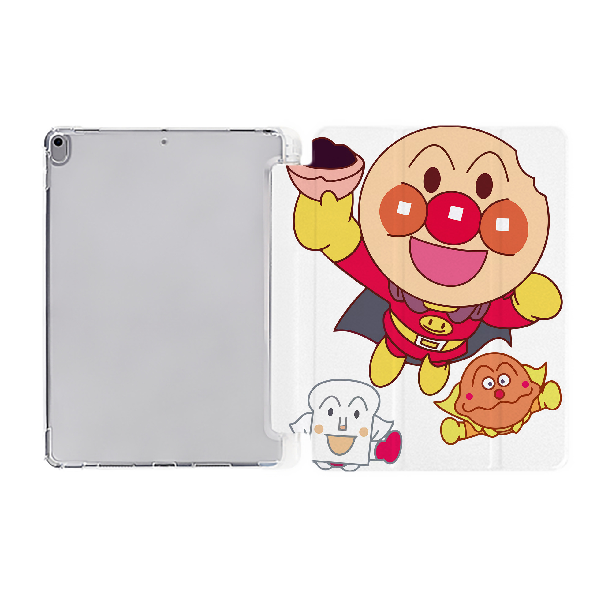 （画像用） アンパンマン Anpanman IPad ケース ペン収納付き 三つ折りスタンド PUレザー×シリコン 対応機種9.5/10.5/10.9インチ